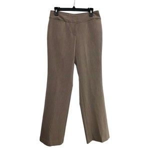 Anne klein Womens Gray Straight Leg Dress Pants Size 4 Flat Front‎ Mid Rise Logo